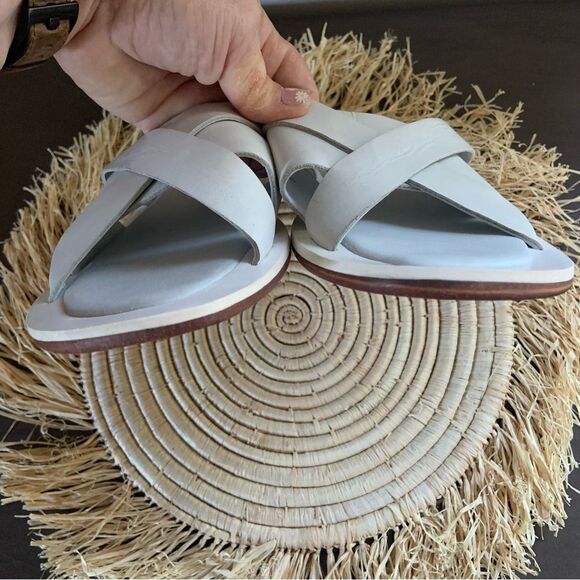 FREE PEOPLE Women’s Del Mar Leather Open Toe Slide Sandals White 40 / 9.5 - Picture 4 of 16